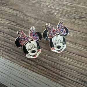 BaubleBar Minnie Disney Stud Earrings with Multicolor Crystal Bows